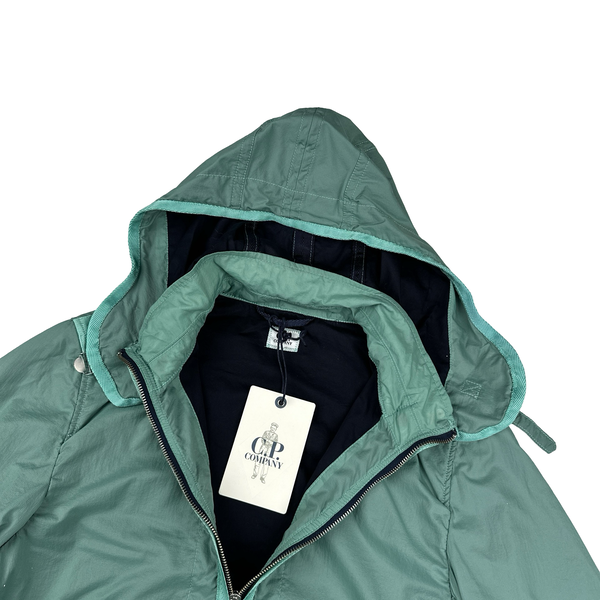 CP Company Vintage Turquoise Removable Hood Neck Tag Jacket - Large