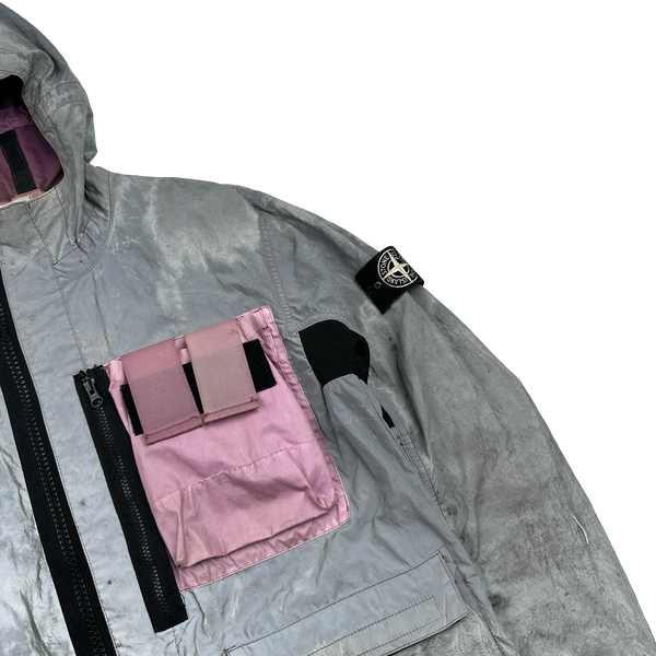 Stone Island 2017 Pink Garment Dyed Plated Reflective Mussola Jacket - Large