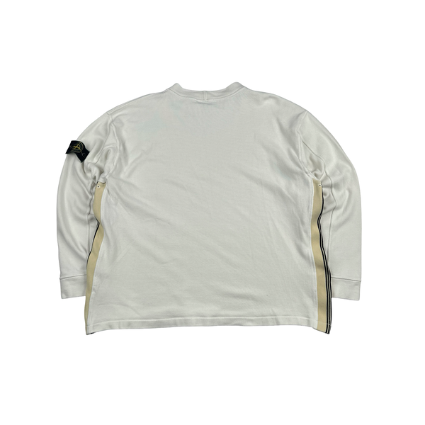 Stone Island AW1995 Vintage Cotton Stripped Detail Crewneck Jumper - XL