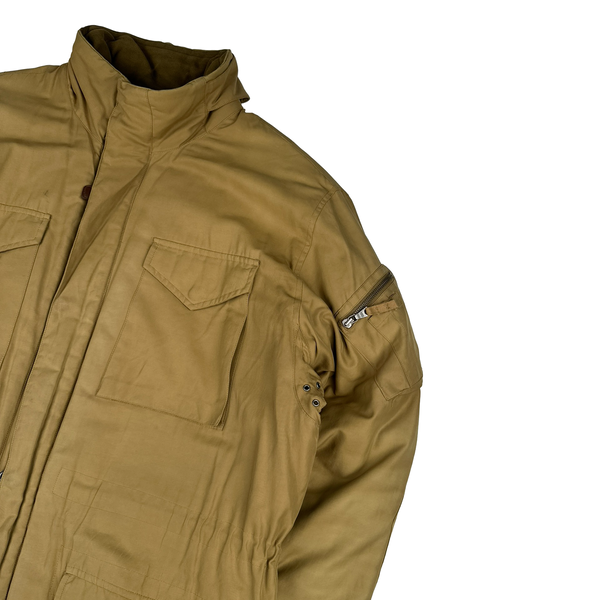 Ralph Lauren Beige Quilted Fleece Lining Collard Jacket - XL
