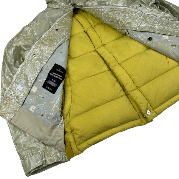 Stone Island Shadow Project Yellow Lining Glass Poplin Double Face Print Jacket - Medium