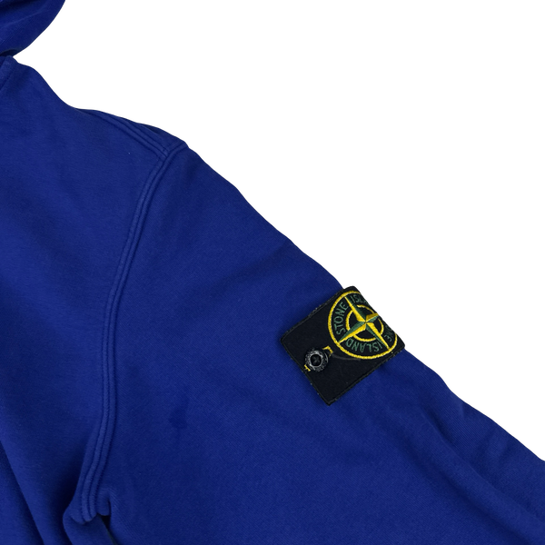 Stone Island 2023 Electric Blue Pullover Hoodie - Large