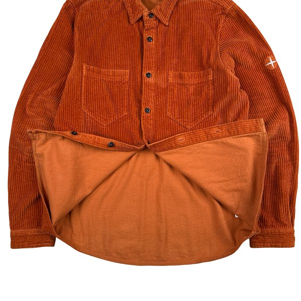 Stone Island 2019 Jumbo Cord Orange Overshirt - Large