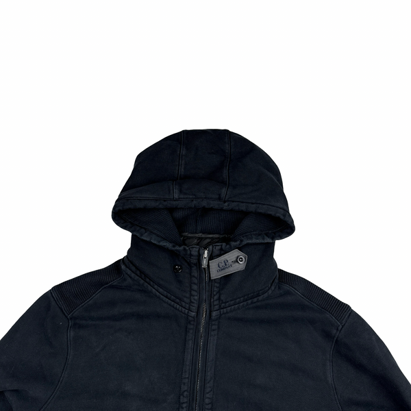 CP Company Navy Gilet Lining Cotton Zip Up Hoodie - Medium