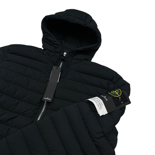 Stone Island 2020 Black Loom Down Woven Puffer Jacket - Large