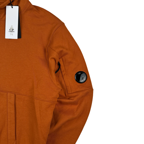 CP Company Orange Cotton Lens Viewer Pullover Hoodie - Large