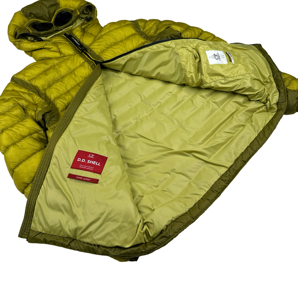 CP Company Yellow Down Filled DD Shell Goggle Puffer Jacket - Large