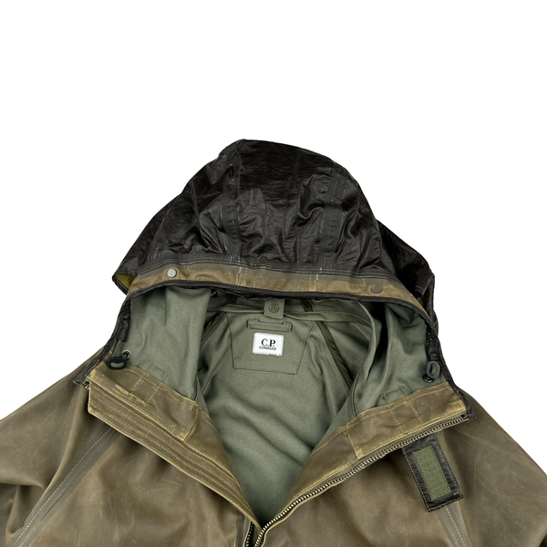 toob goggle jacket CP Company Beige Green TOOB Goggle Zipped Jacket