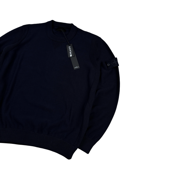 Stone Island 2025 Navy Ghost Knitted Cashmere Jumper - Medium