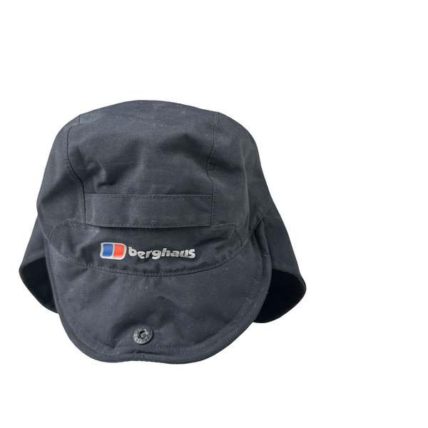 Berghaus Black Hydro Shell Neck Cover Peaked Hat - Small/Medium