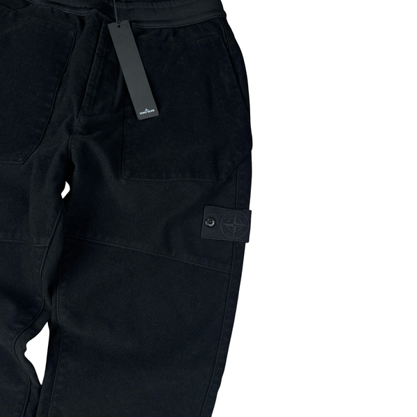 Stone Island Black Ghost Regular Fit Moleskin Cargo Trousers - 28"
