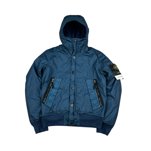 Stone Island 2014 Blue Mussola Gommata Padded Jacket - Small