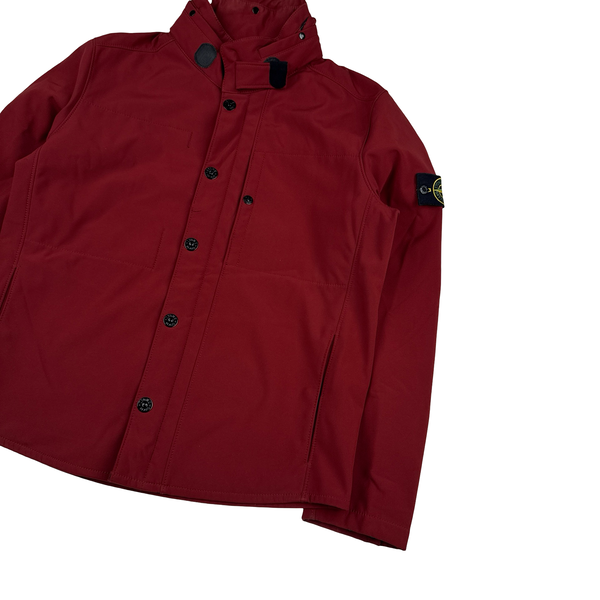 Stone Island 2012 Maroon Fleece Lined Soft Shell Jacket - XL