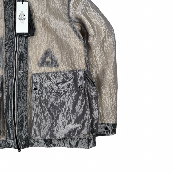 CP Company X Palace Silver Kan D Shearling Lined Spellout Embroidered Pocketed Jacket - Small