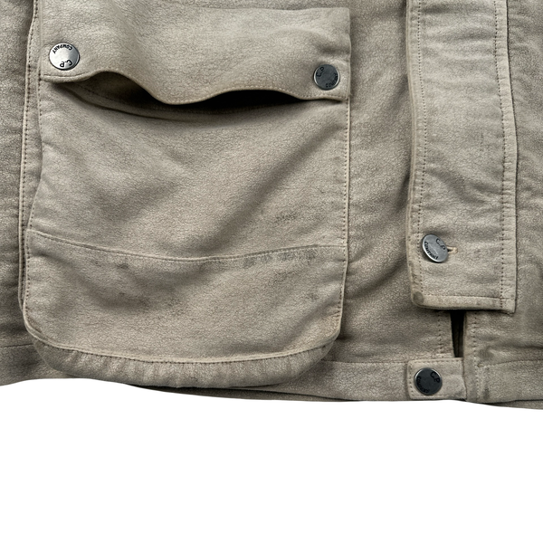 CP Company Beige Sherling Collar Moleskin Multi Pocket Goggle Jacket - XL