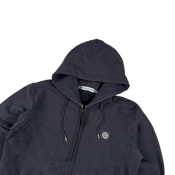 Stone Island 2011 Navy Patch Zipped Hoodie Jumper - Large