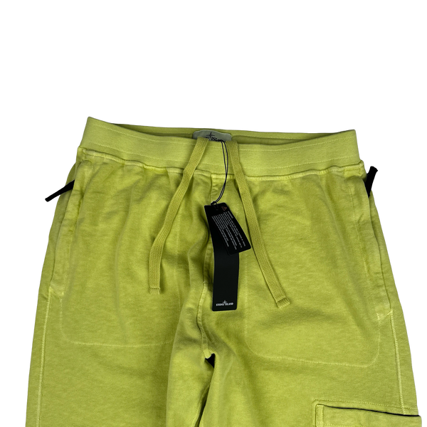 Stone Island 2022 Lime Green Thick Cotton Joggers - Medium
