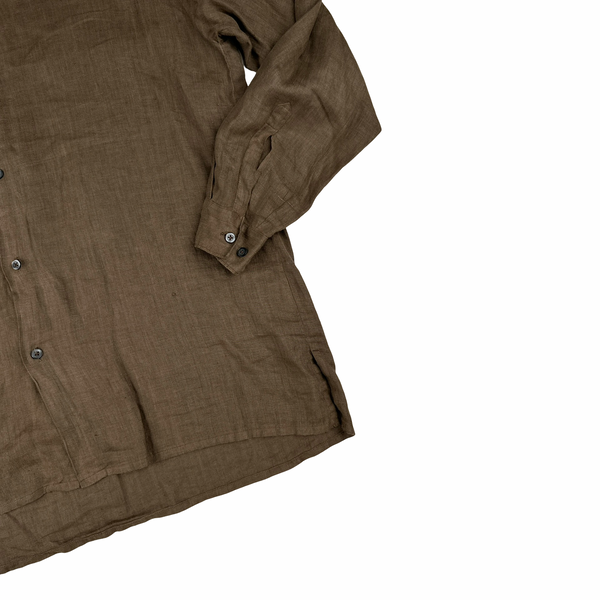 CP Company Vintage Brown 100% Linen Shirt - XXL
