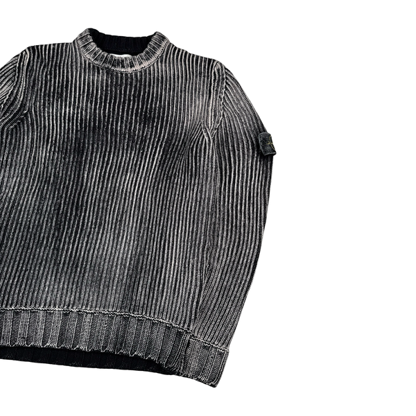 Stone Island 2018 Black Frost Wool Knit Jumper - XL