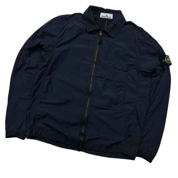 Stone Island 2022 Navy Naslan Light Zipped Overshirt - Small