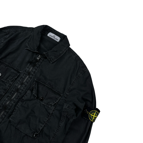 Stone Island 2021 Black Cotton Overshirt - Medium