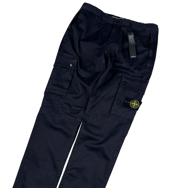 Stone Island Navy 2022 Skinny Fit Cargos Trousers - 34"