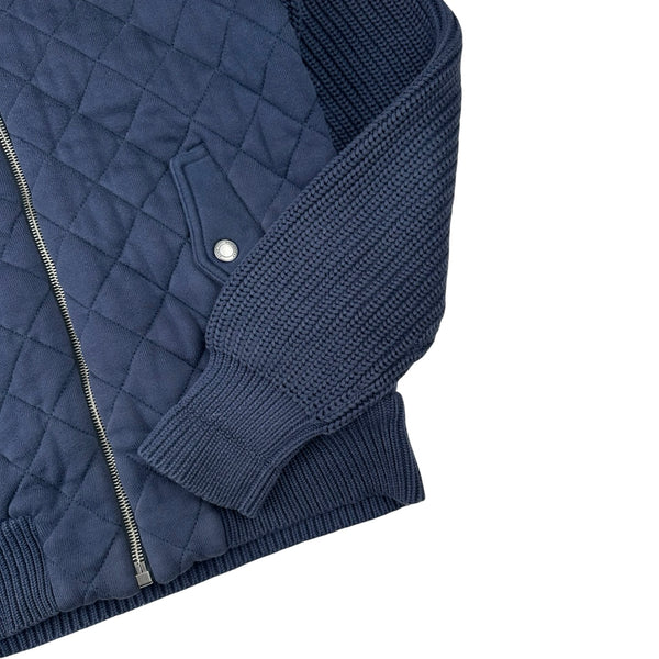Burberry Quilted Navy Cotton Thick Jumper - XL