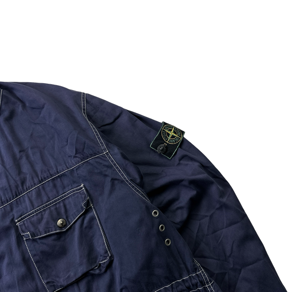 Stone Island Vintage 80s Green Edged Contrast Navy Stitch Field Jacket - XL