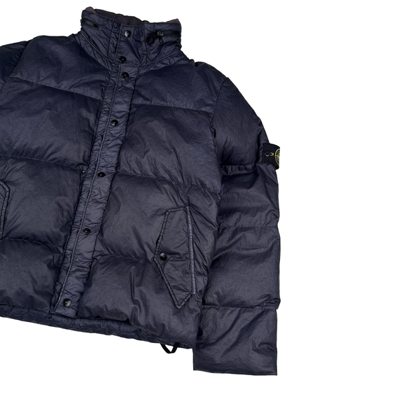 Stone Island 2003 Vintage Down Filled Navy Nylon Jacket - Small