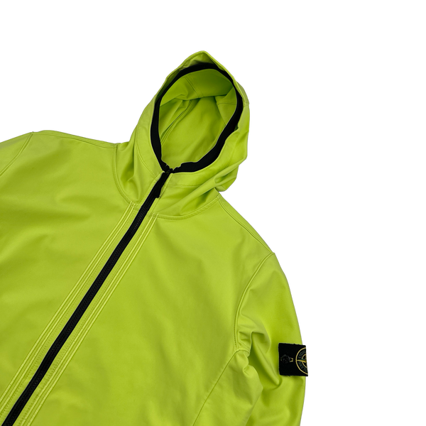Stone Island 2022 Volt Yellow Soft Shell R E Dye Tech Jacket - XL