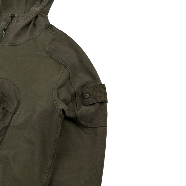 Stone Island 2018 Khaki Ghost Piece Cotton Pullover Hoodie - Medium