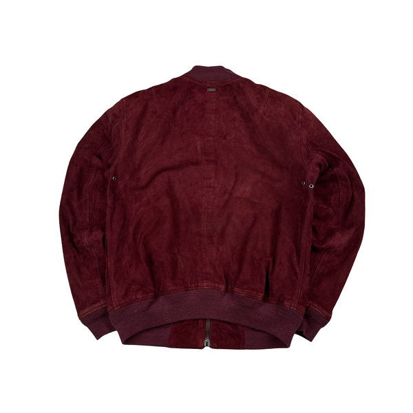 Ralph Lauren Burgundy Heavyweight Suede Jacket - Small