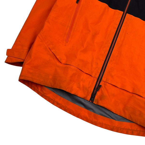 North Face Orange Gore Tex Colour Block Hooded Jacket - Small
