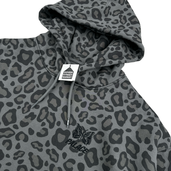 Palace X Needles Leopard Spellout Thick Cotton Hoodie - Large