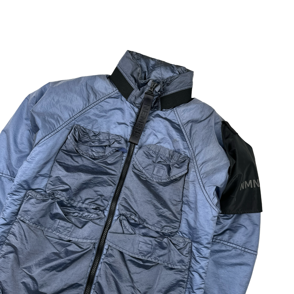Nemen Nylon Shimmer Light Blue Padded Shell Multi Pocket Jacket - Medium