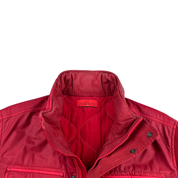 Stone Island 2013 Red Ghost Piece Panno Tinto Capo Piu Mussola Gommata Jacket - XL