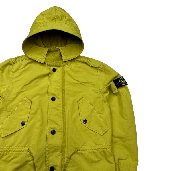 Stone Island Yellow David TC Garment Dyed Parka Jacket - Medium