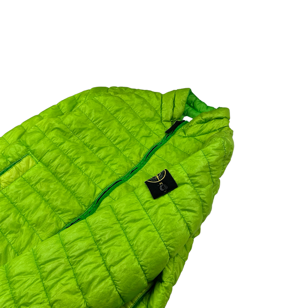 Stone Island 2016 Lime Green Garment Dyed Puffer Jacket - Medium