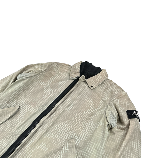 Stone Island 2017 Grid Check Camo Ice Long Jacket - Medium