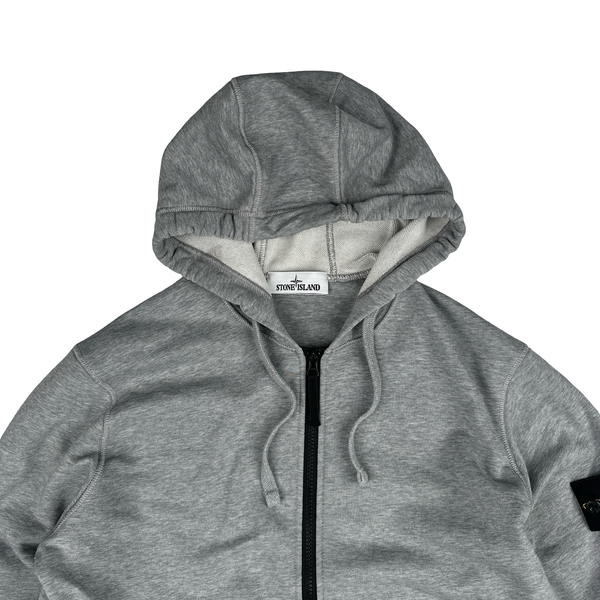 Stone Island Light Grey 2022 Zipped Hoodie - Medium
