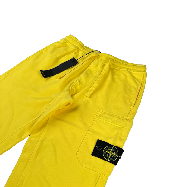Stone Island 2023 Electric Yellow Cotton Joggers - Medium