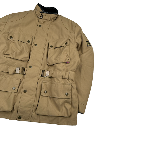 Belstaff Light Brown Multi Pocket Field Zipped Heavyweight Jacket - Large