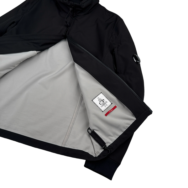 CP Company Black Soft Shell Lens View Zipped Jacket - XL