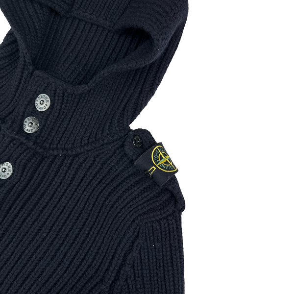 Stone Island Heavyweight Thick Hooded Quarter Zipped Knit - Medium