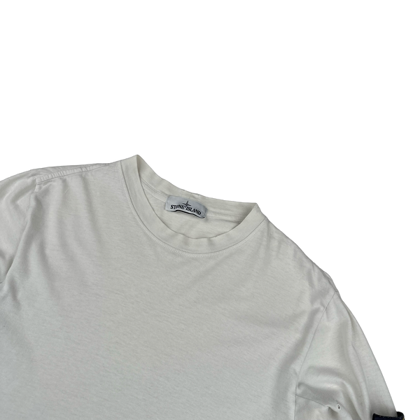 Stone Island 2015 White Cotton Lightweight Crewneck - Large
