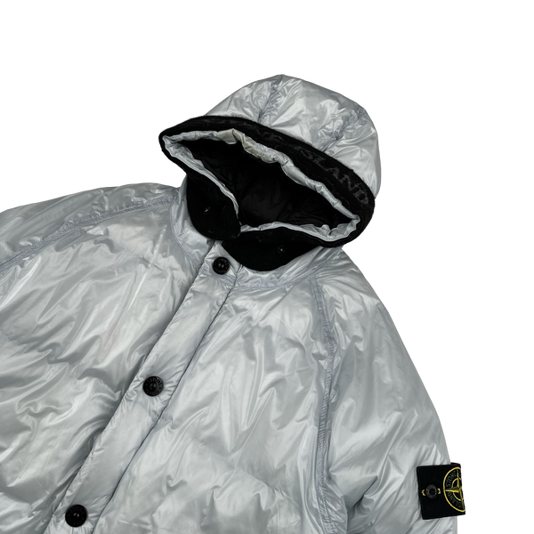 Stone Island 2018 White Pertex Quantum Y Down Long Puffer - Small