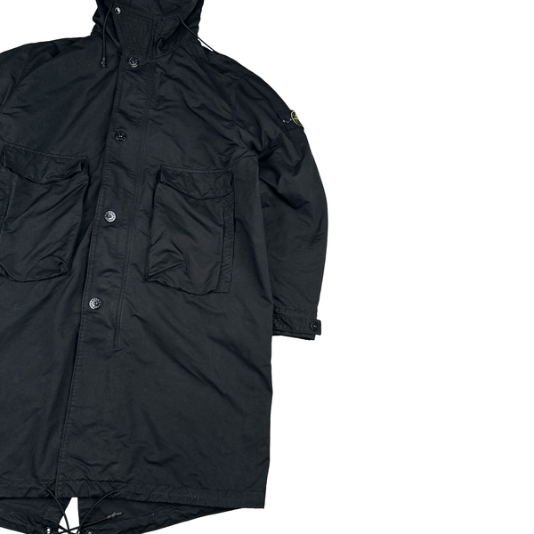 Stone Island Black David TC Blanket Lined Fishtail Parka Jacket - XL