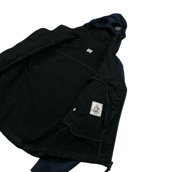 CP Company Navy Blue Soft Shell Goggle Jacket - Medium
