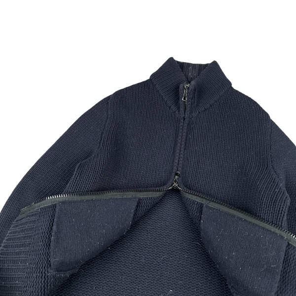 Stone Island AW/2001 Heavyweight Wool Knit Zip Up Jumper - Medium