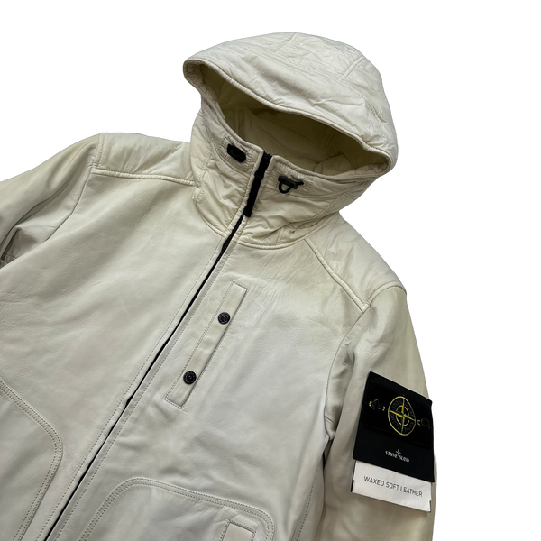 Stone Island 2013 Waxed Soft Leather Jacket - Large
